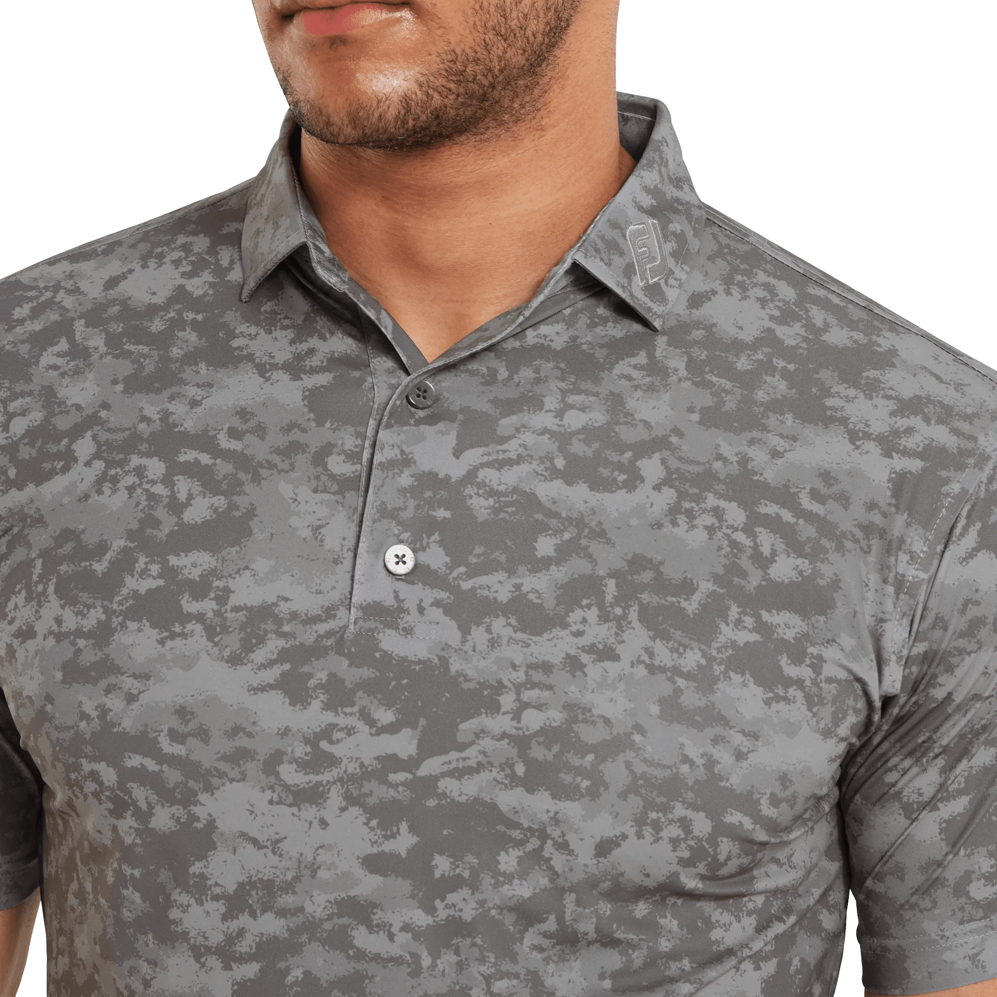 2023 FootJoy Mens Cloud Camo Print Polo - Lava
