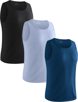 5 Pack Mens Running Sport Tank Tops Dry Fit Gym Wicking Athletic Mesh Breathable Cool Workout Sleeveless Shirts