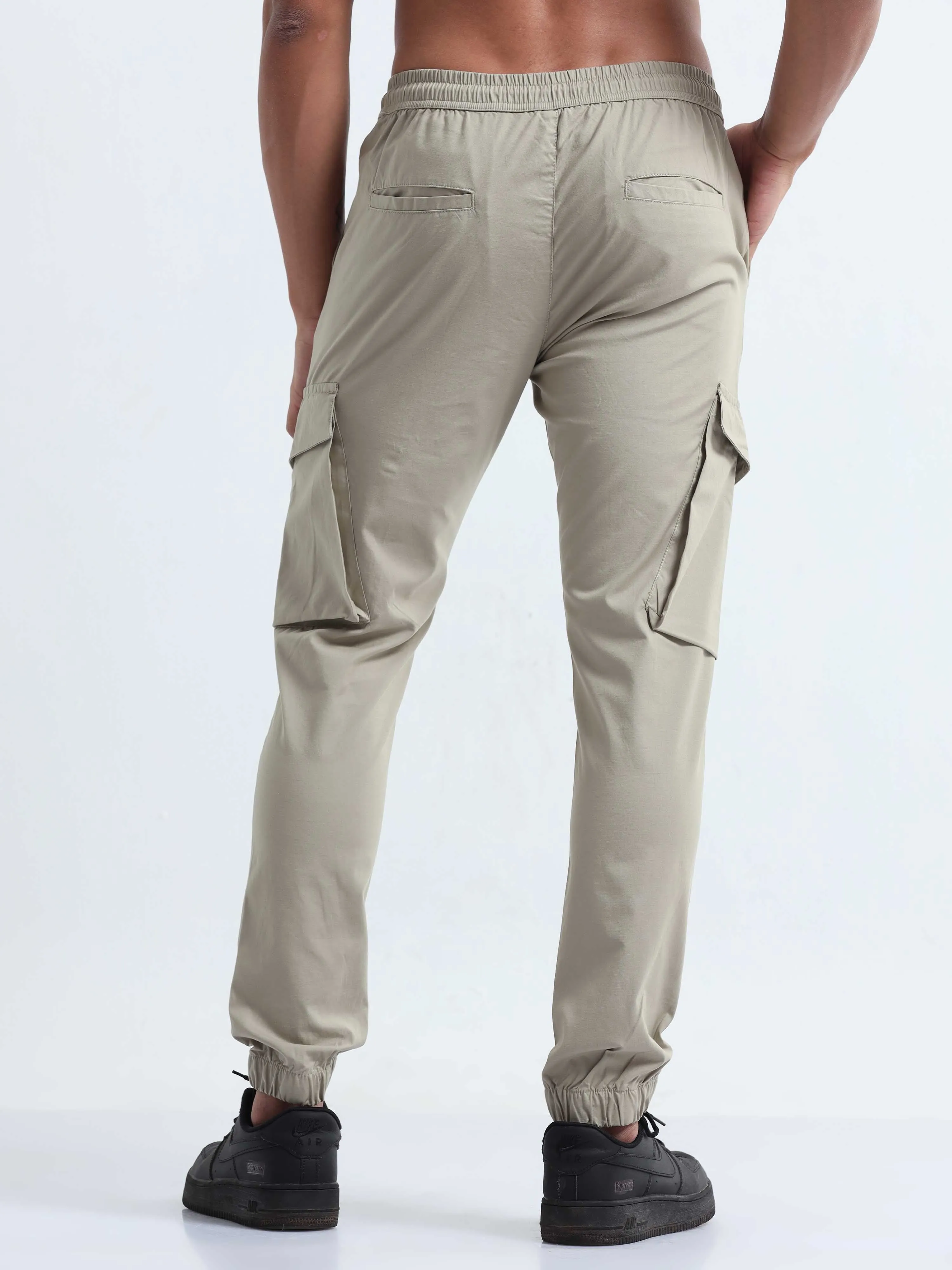 Air Sense Beige Cargo Joggers