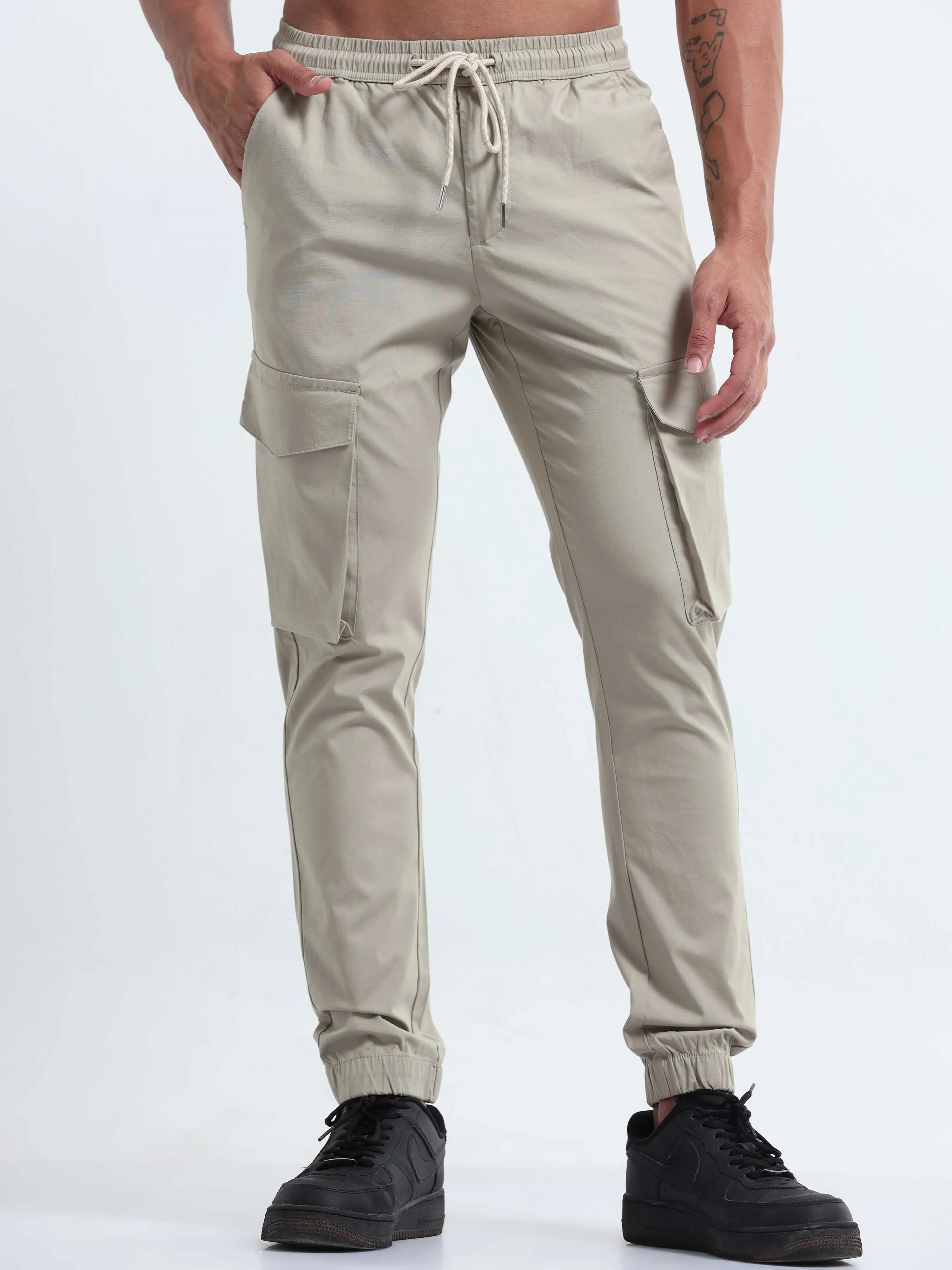 Air Sense Beige Cargo Joggers
