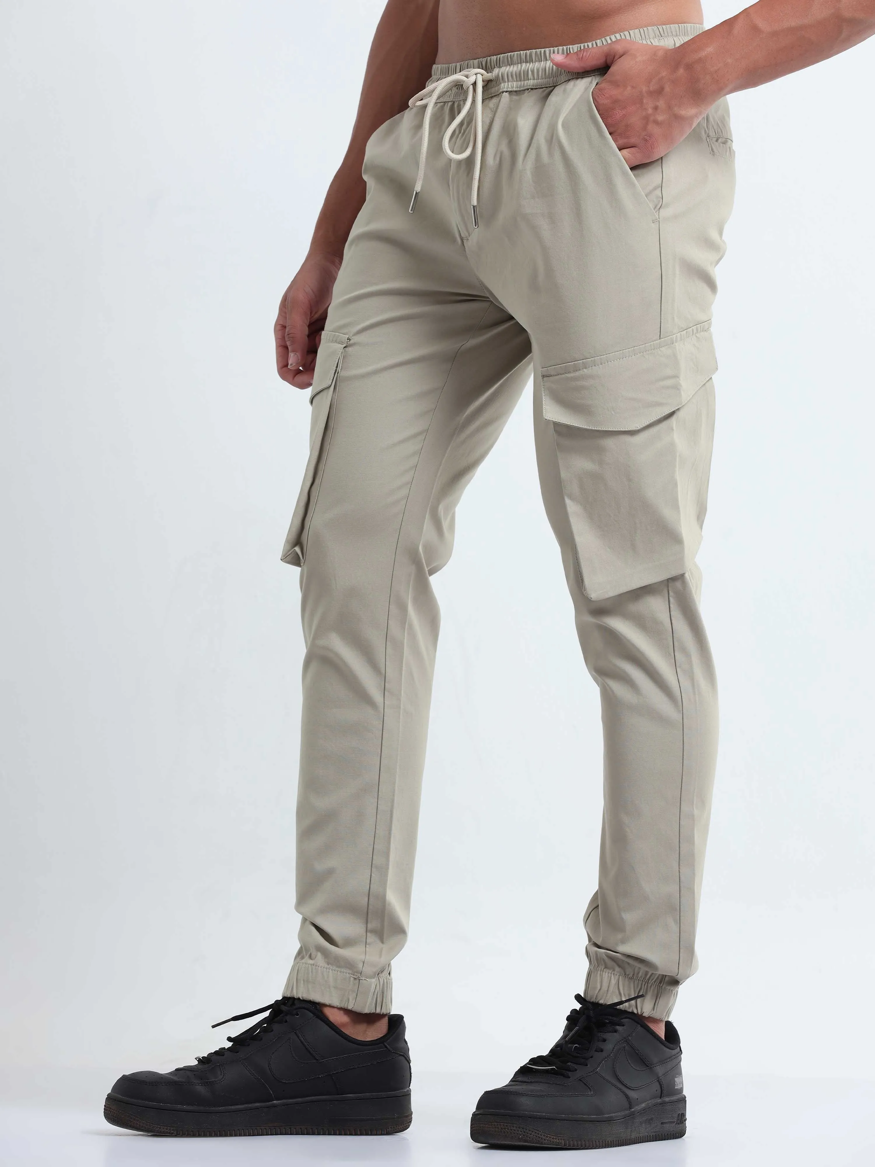 Air Sense Beige Cargo Joggers
