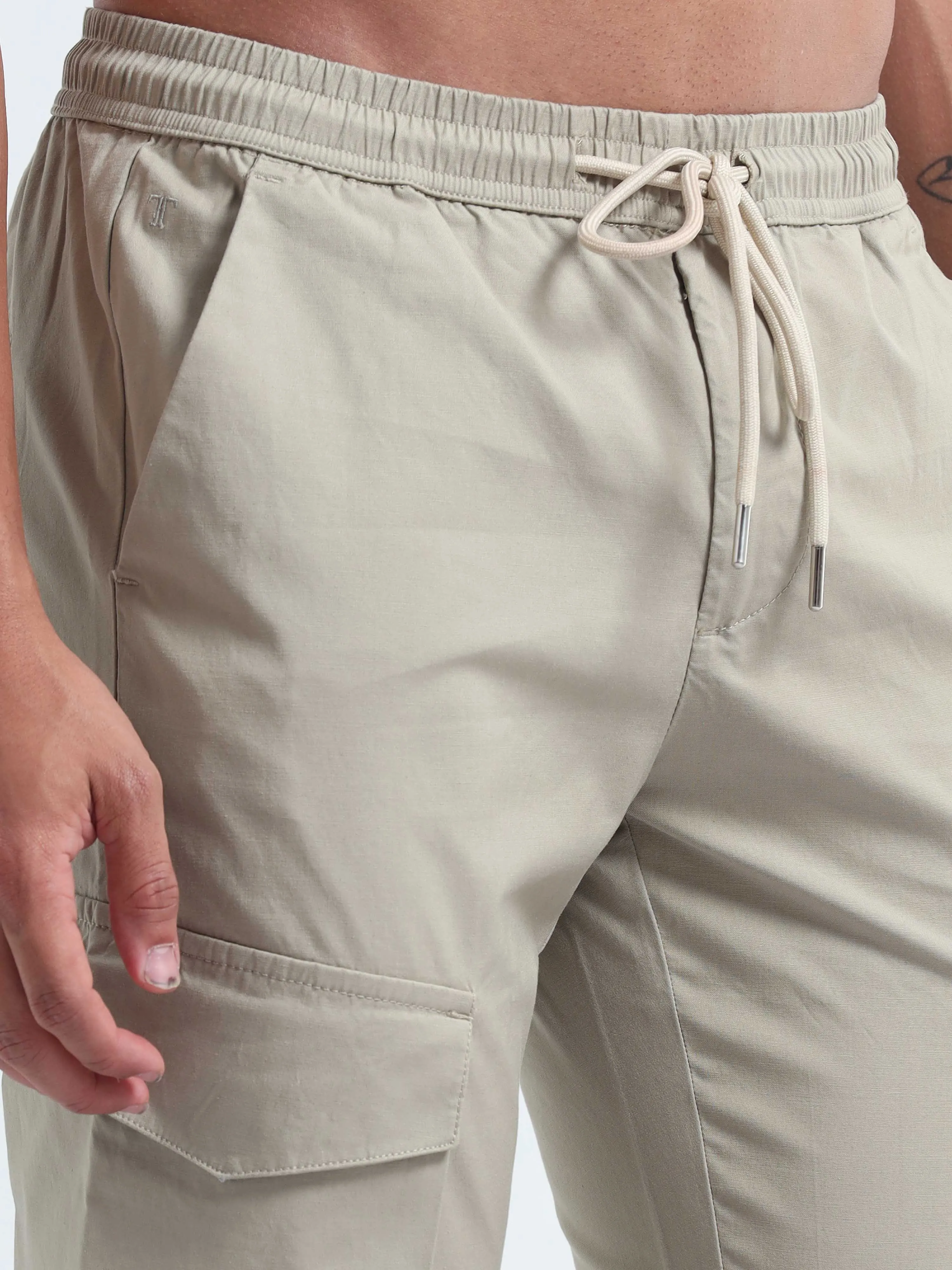 Air Sense Beige Cargo Joggers