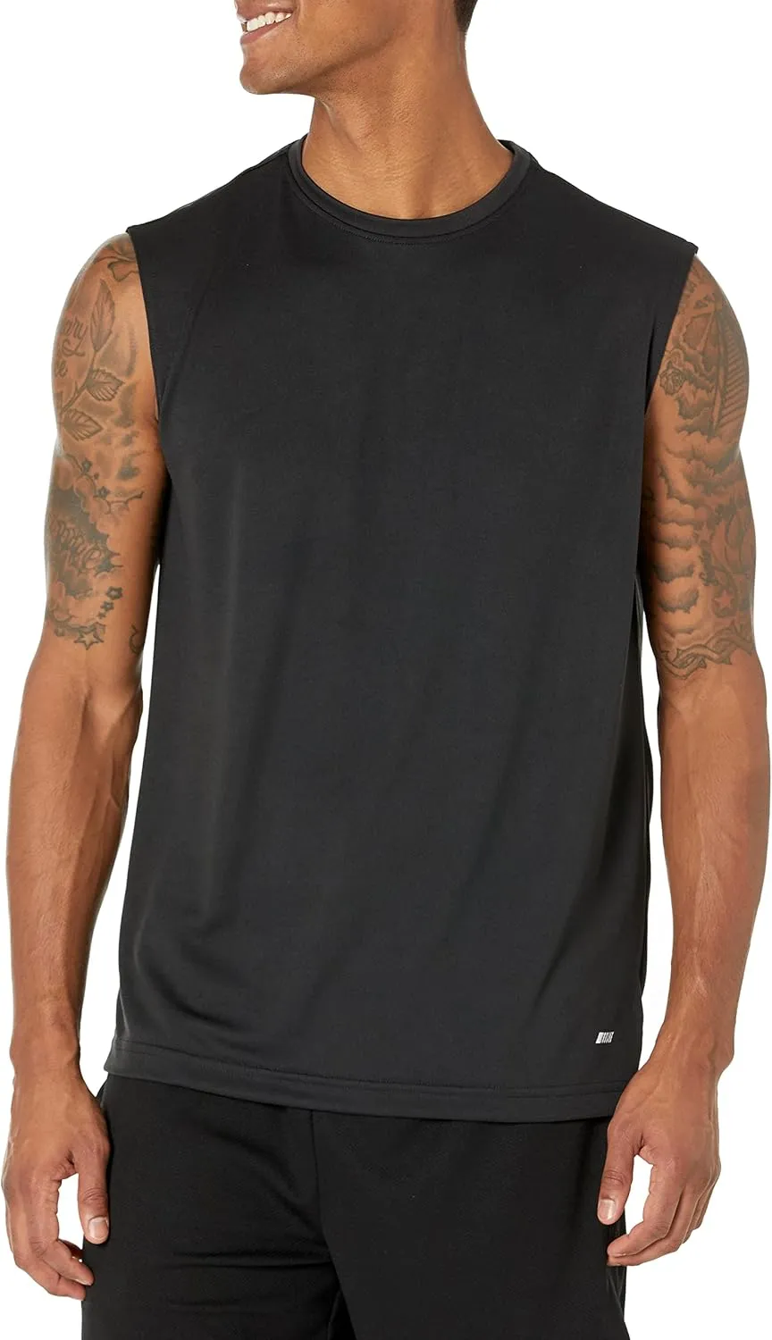 Amazon Essentials Men's Active Performance Tech Muscle Tank, Pack of 2