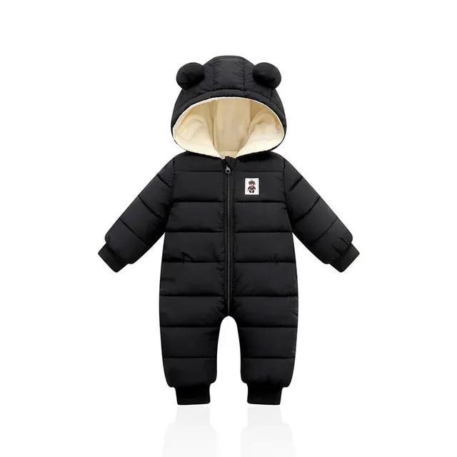 Baby Rompers For Boy Girl Coats Winter Toddler Hooded Bodysuit Thick Cotton Outfit Infants Jumpsuit Children Baby Jacket