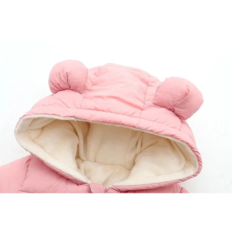 Baby Rompers For Boy Girl Coats Winter Toddler Hooded Bodysuit Thick Cotton Outfit Infants Jumpsuit Children Baby Jacket