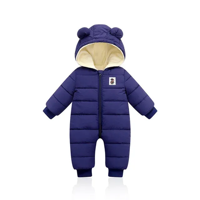 Baby Rompers For Boy Girl Coats Winter Toddler Hooded Bodysuit Thick Cotton Outfit Infants Jumpsuit Children Baby Jacket