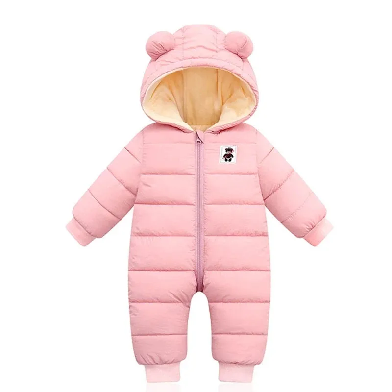 Baby Rompers For Boy Girl Coats Winter Toddler Hooded Bodysuit Thick Cotton Outfit Infants Jumpsuit Children Baby Jacket