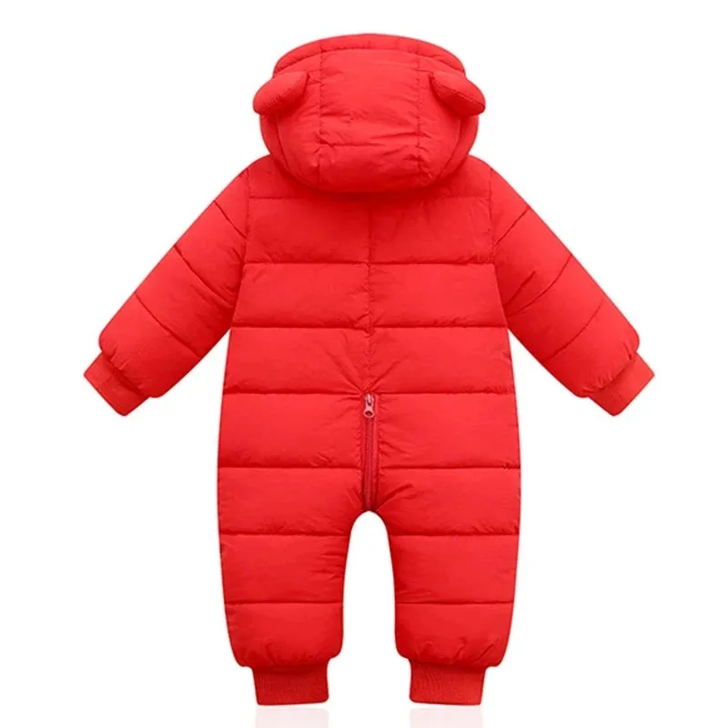 Baby Rompers For Boy Girl Coats Winter Toddler Hooded Bodysuit Thick Cotton Outfit Infants Jumpsuit Children Baby Jacket