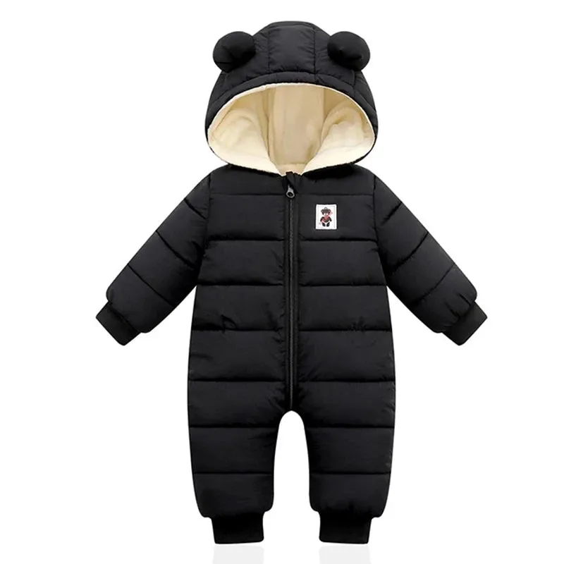 Baby Rompers For Boy Girl Coats Winter Toddler Hooded Bodysuit Thick Cotton Outfit Infants Jumpsuit Children Baby Jacket