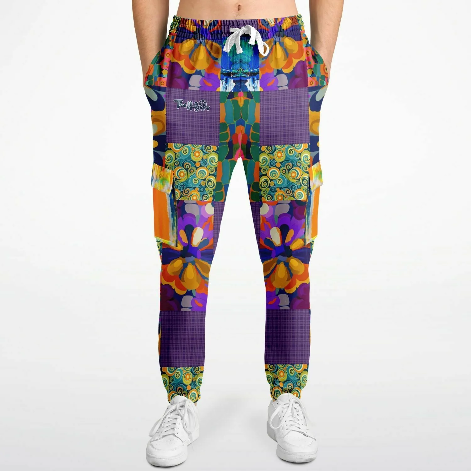Blue Girl Trinidad Patchwork Floral Eco-Poly Unisex Cargo Joggers