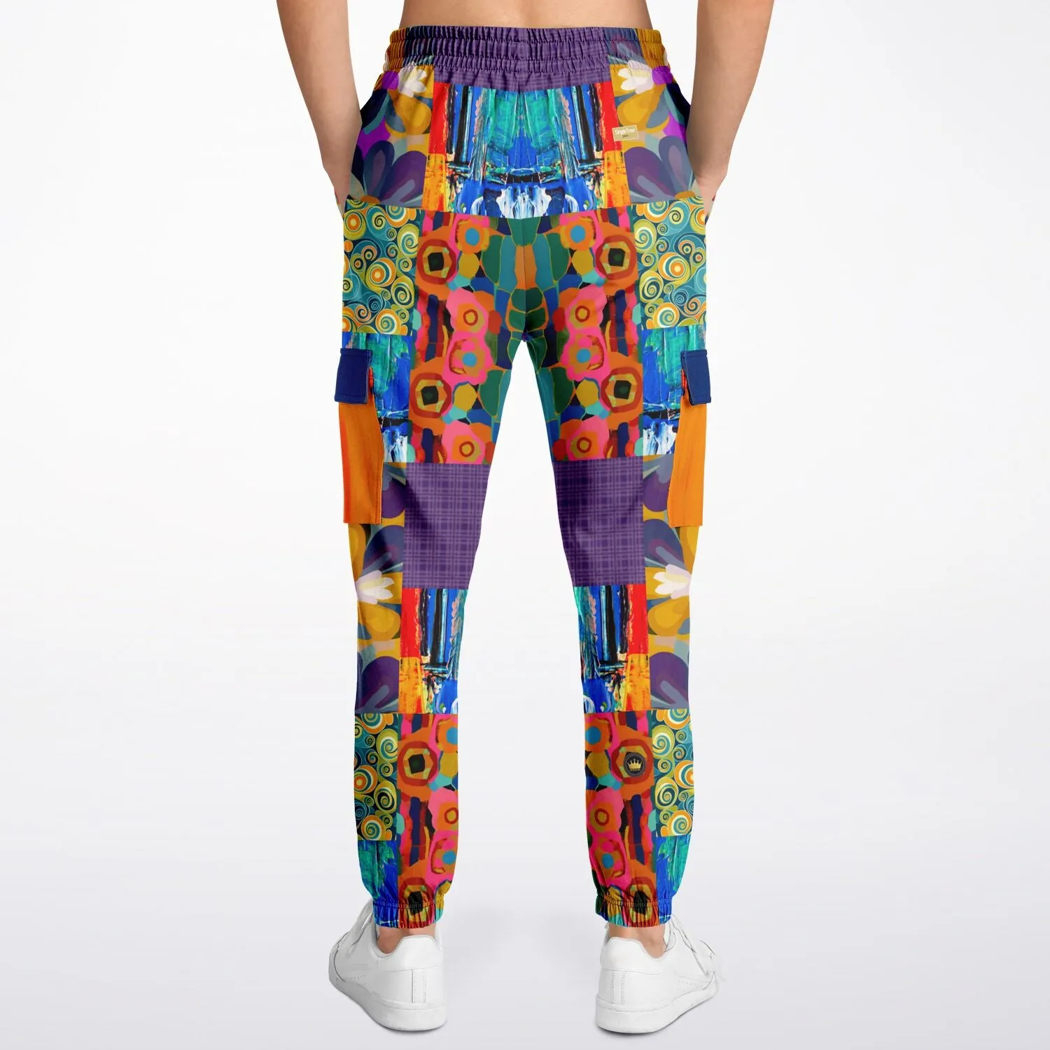 Blue Girl Trinidad Patchwork Floral Eco-Poly Unisex Cargo Joggers