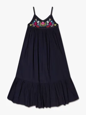 Bonpoint Girls Anya Maxi Dress in Charcoal