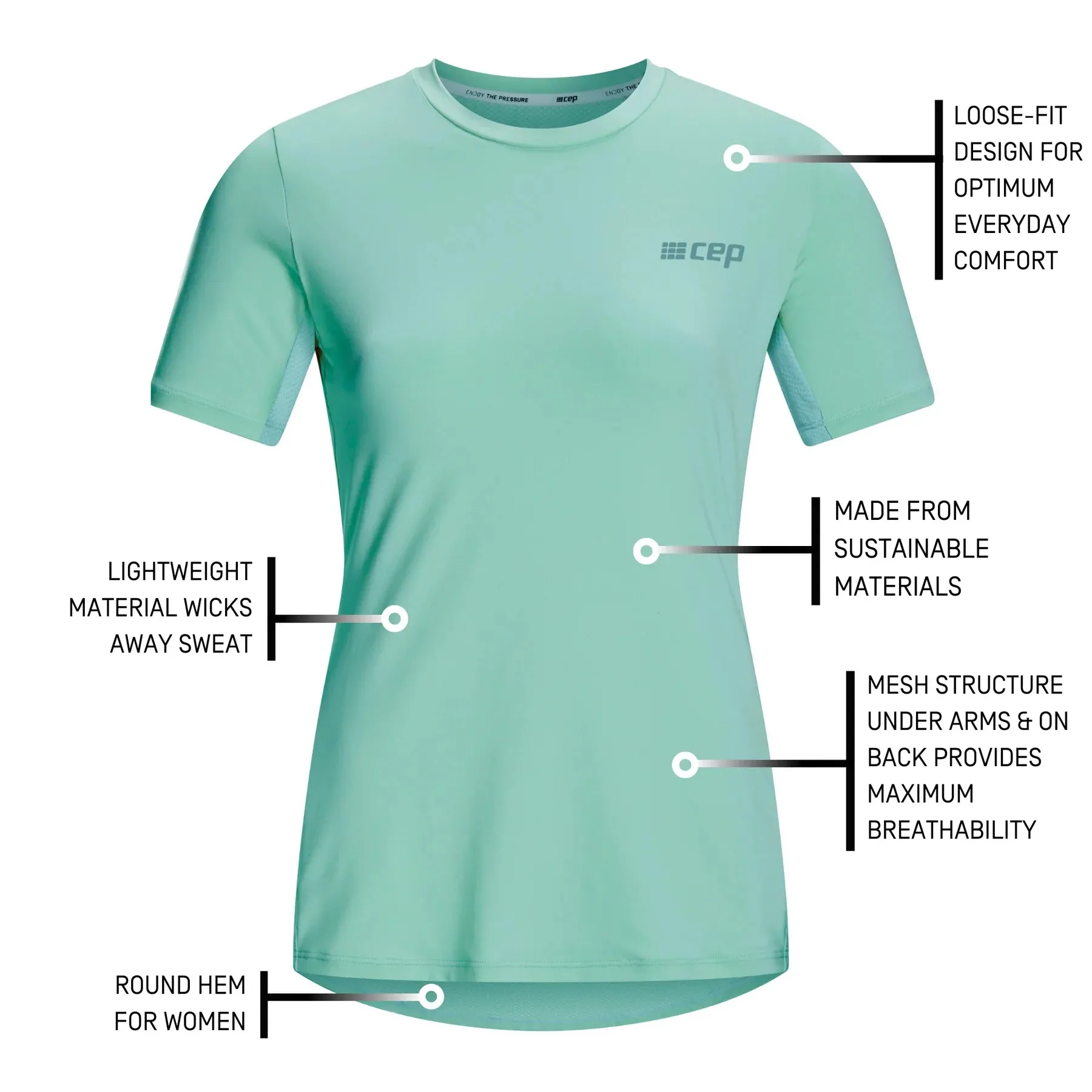 CEP | Run Shirt Short Sleeve | Women's | Light Blue