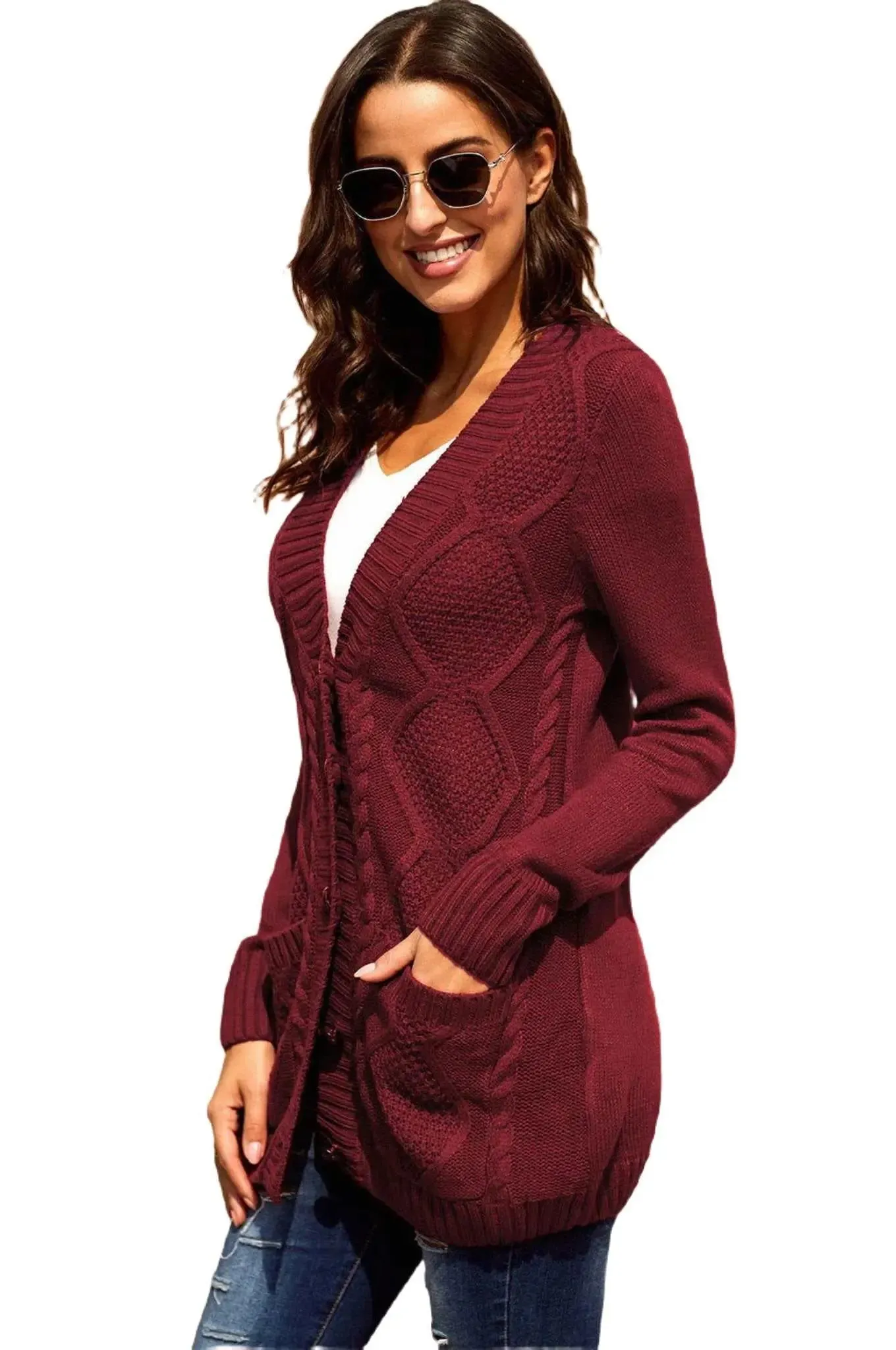 Chic Comfort Knit Button-Front Cardigan