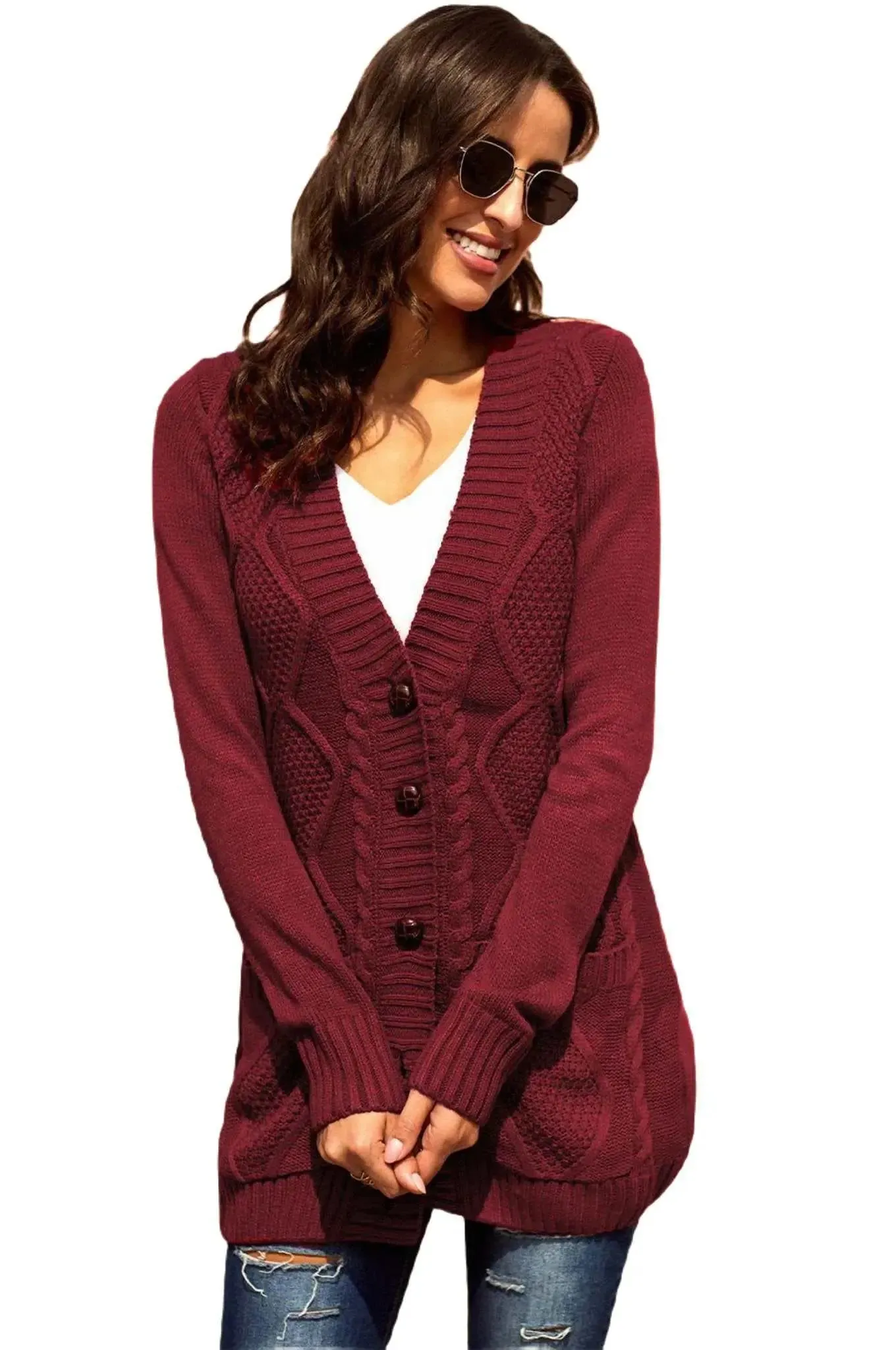 Chic Comfort Knit Button-Front Cardigan