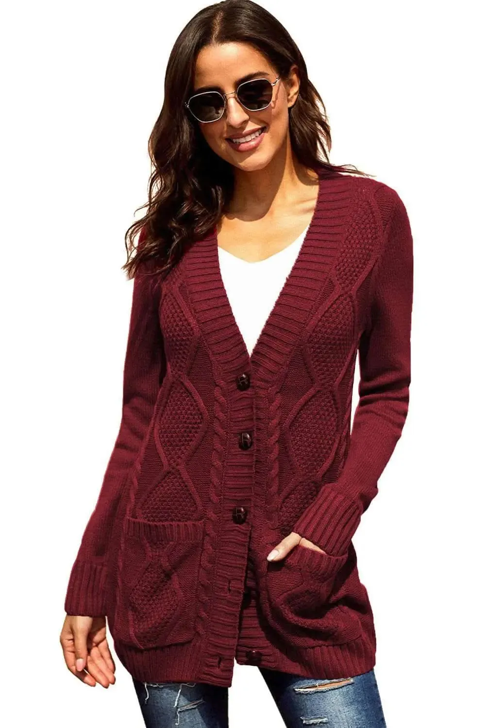 Chic Comfort Knit Button-Front Cardigan