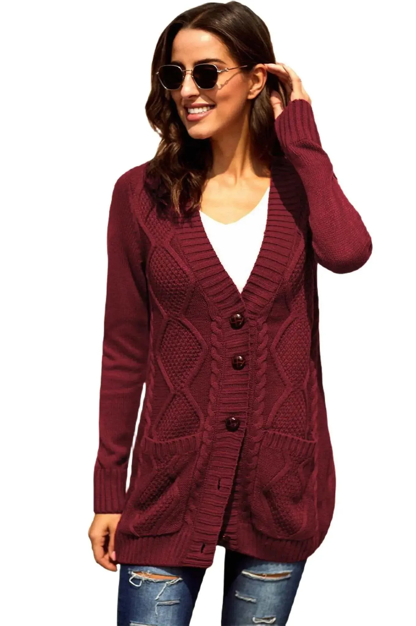 Chic Comfort Knit Button-Front Cardigan
