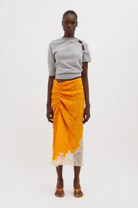 CRIMPED LACE SKIRT