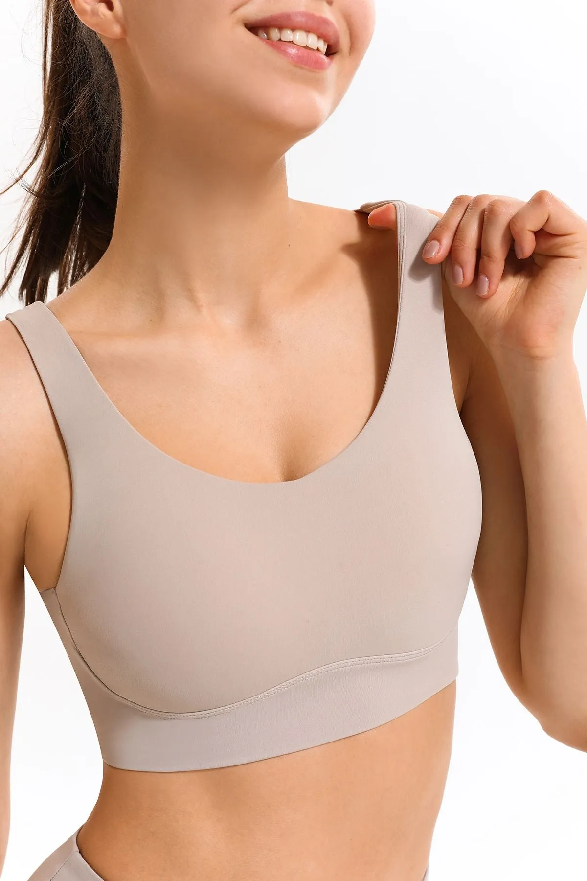 Crossover Sports Bra with Adjustable Buckles