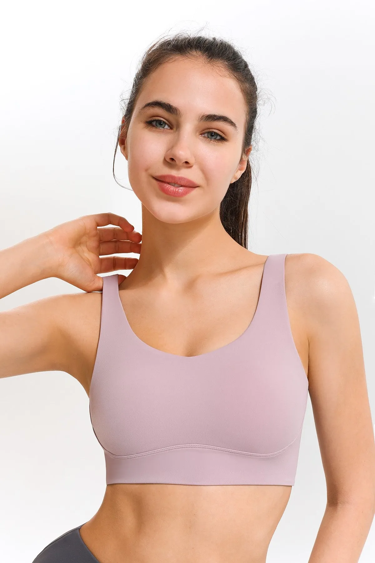 Crossover Sports Bra with Adjustable Buckles