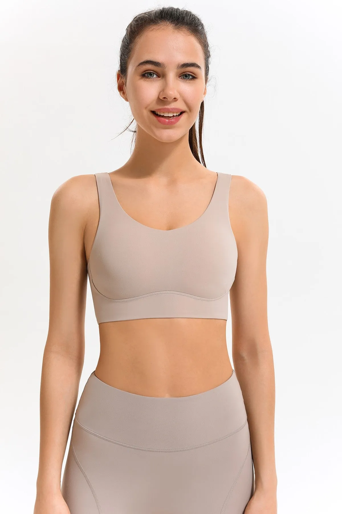 Crossover Sports Bra with Adjustable Buckles