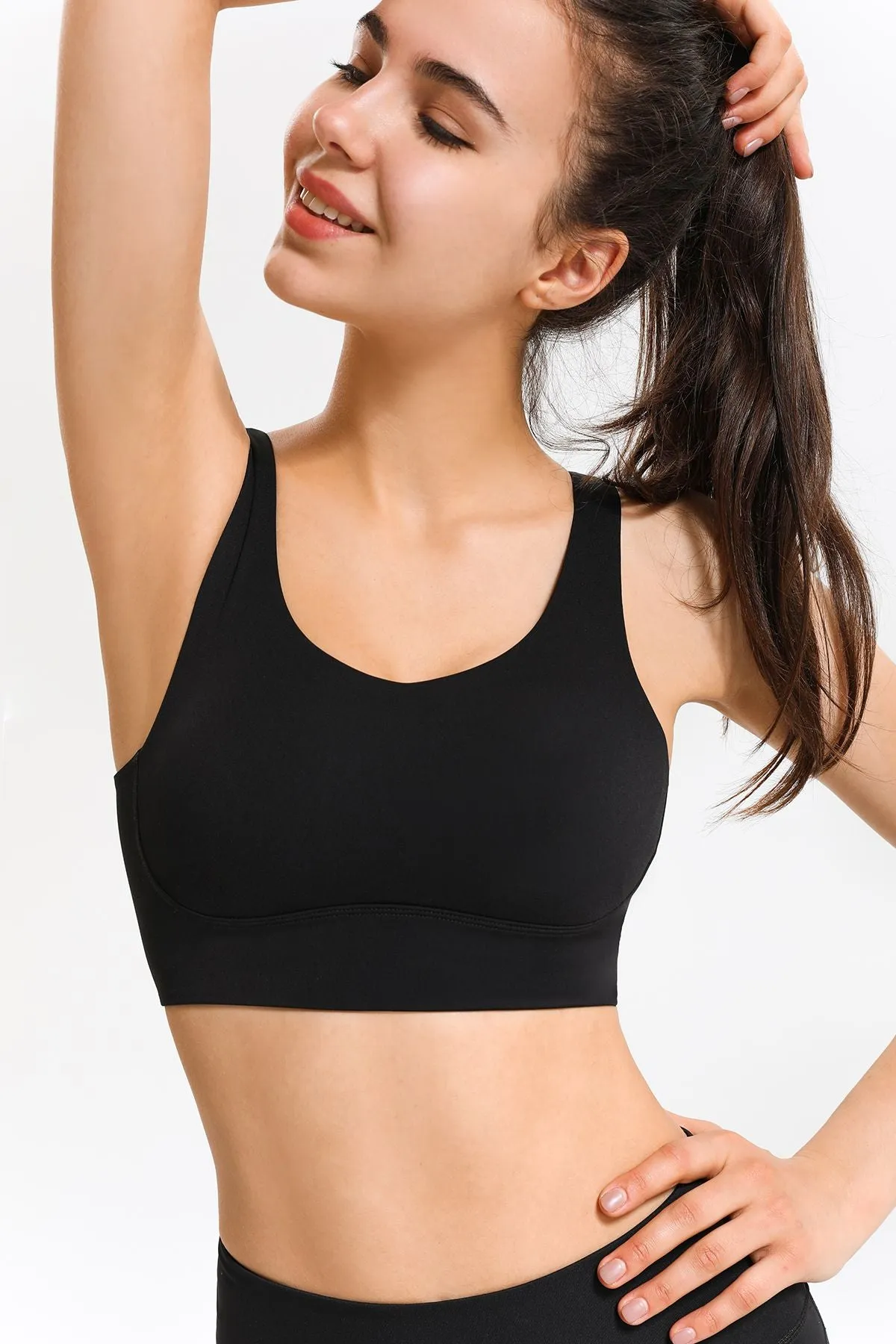 Crossover Sports Bra with Adjustable Buckles