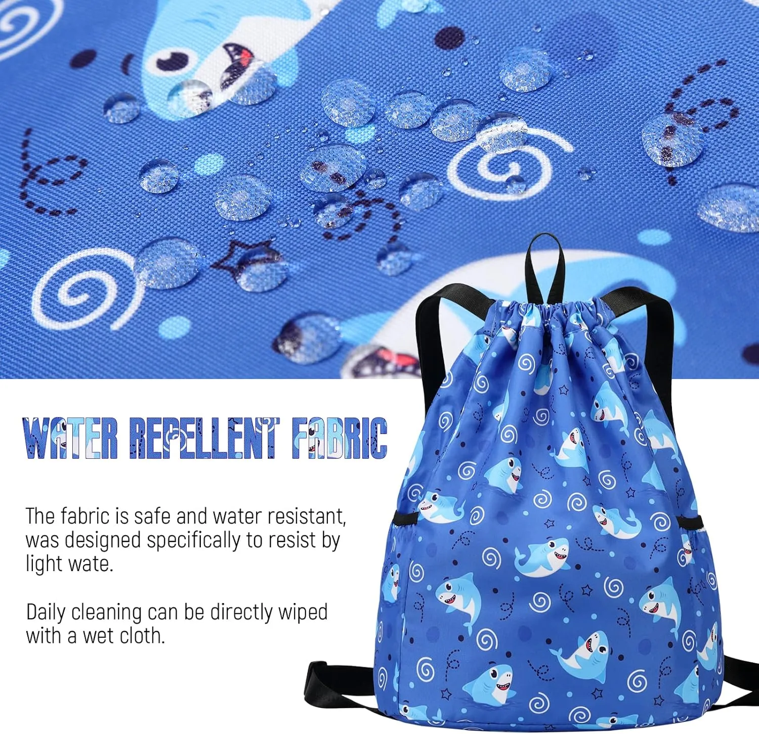 Drawstring Backpack Gym Backpack Sports Bag for Swim Women Men Workout Bag Draw String Back Sack for Soccer Beach Gear Letters Football Black