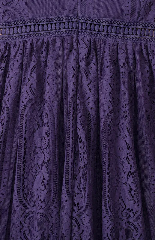 Elegant Overlay Guipure Lace Maxi Dress