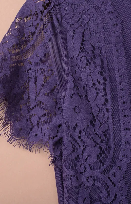Elegant Overlay Guipure Lace Maxi Dress