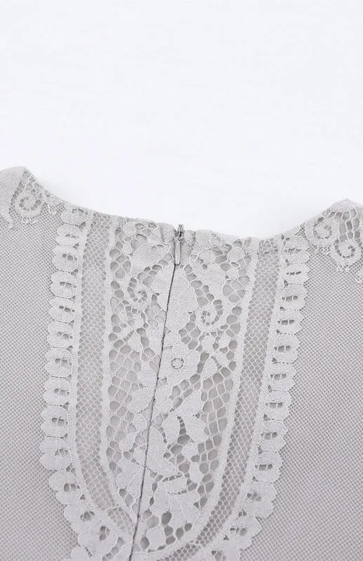Elegant Overlay Guipure Lace Maxi Dress