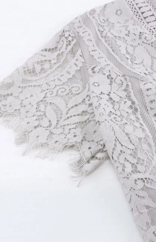 Elegant Overlay Guipure Lace Maxi Dress