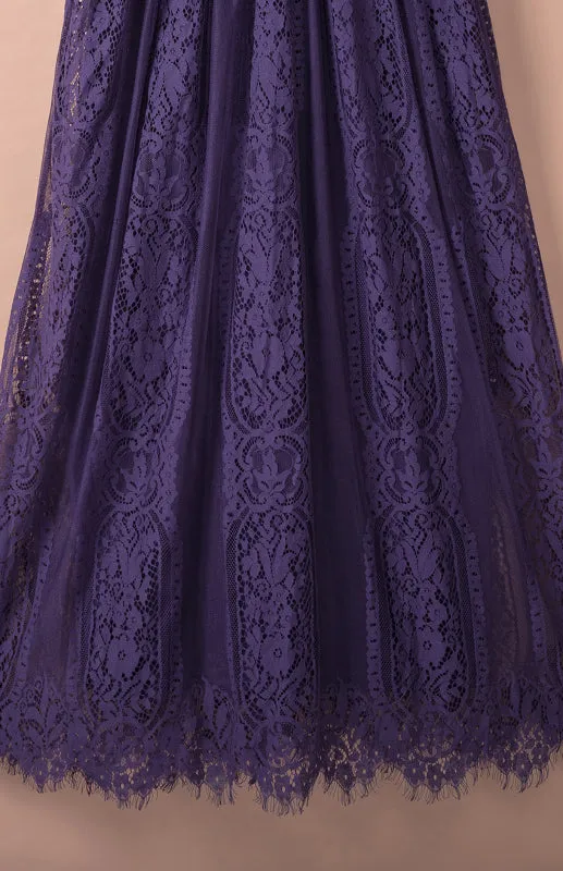 Elegant Overlay Guipure Lace Maxi Dress