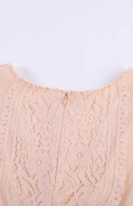 Elegant Overlay Guipure Lace Maxi Dress
