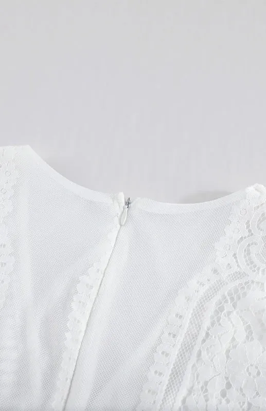 Elegant Overlay Guipure Lace Maxi Dress