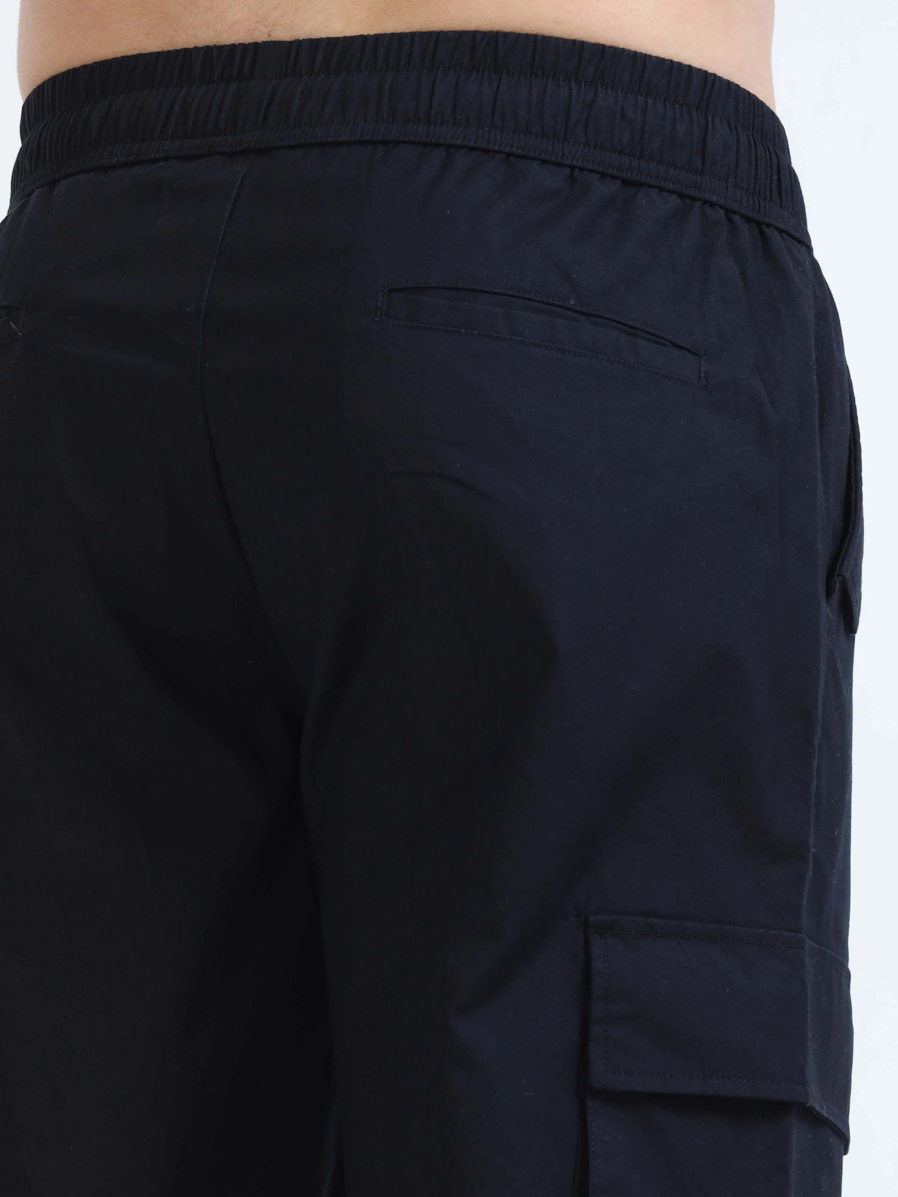 Flexi Waist Zip Navy Cargo Pant