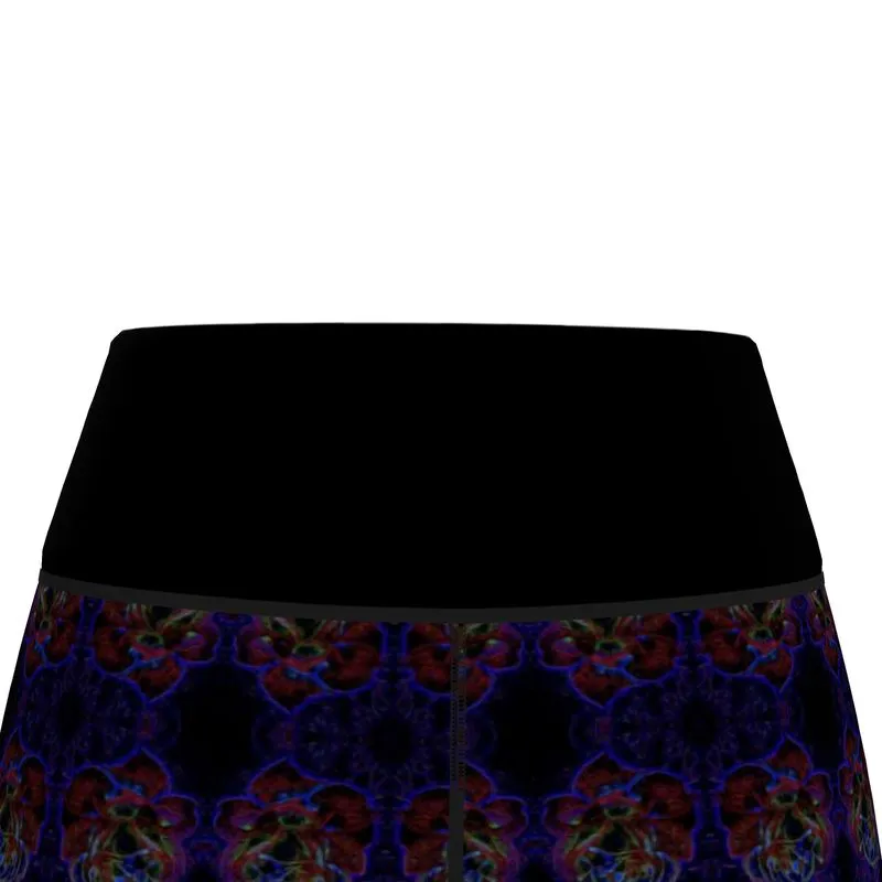 Floral Embosses: Roses 01 Patterned Designer Capri Sports Leggings