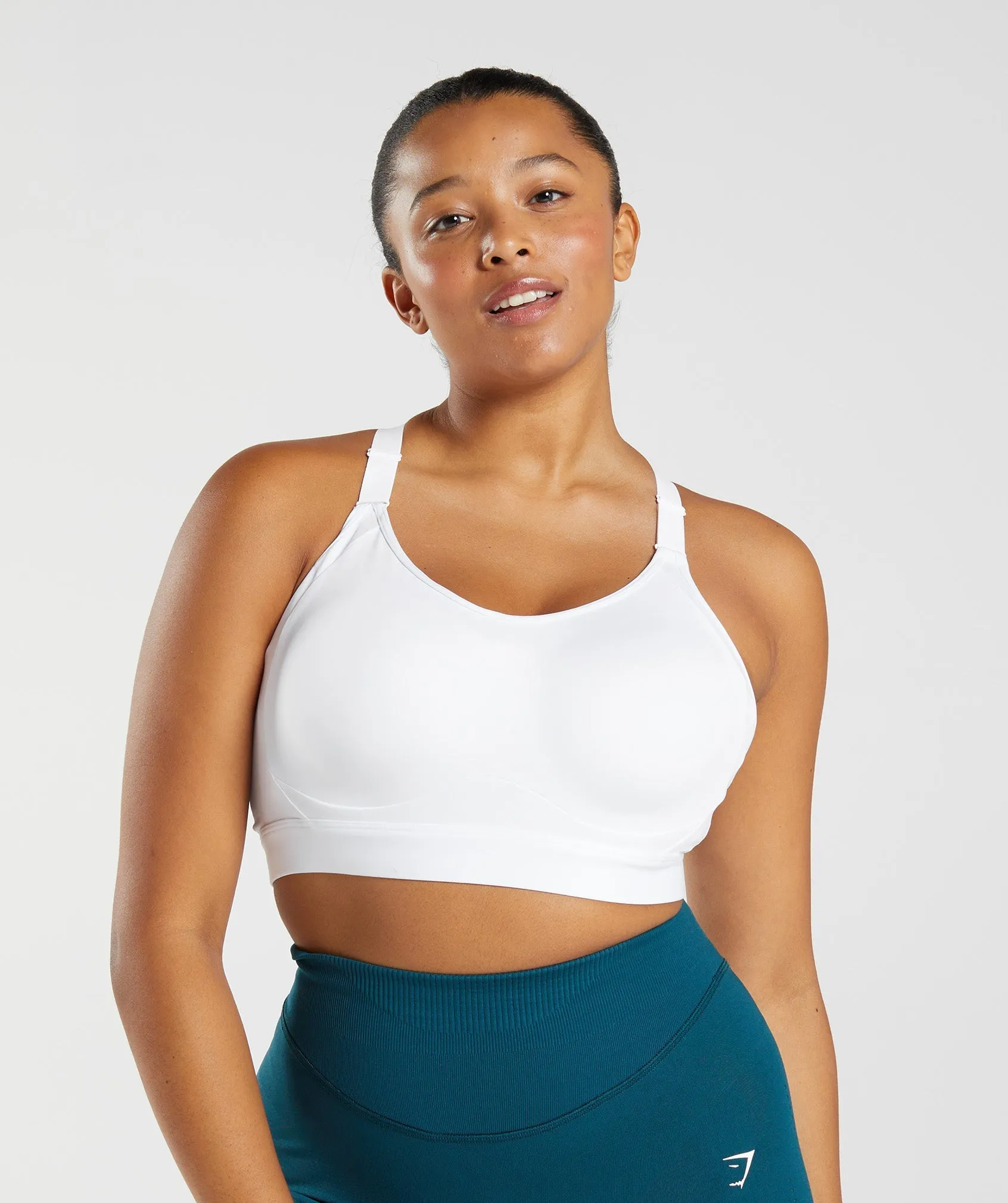 Gymshark Cut Out Back High Support Sports Bra - White