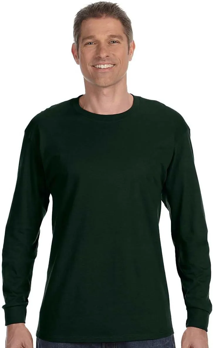 Hanes Essentials Men's Long Sleeve T-Shirt Pack, Men's Long Sleeve Tees, Crewneck Cotton T-Shirts, 4-Pack