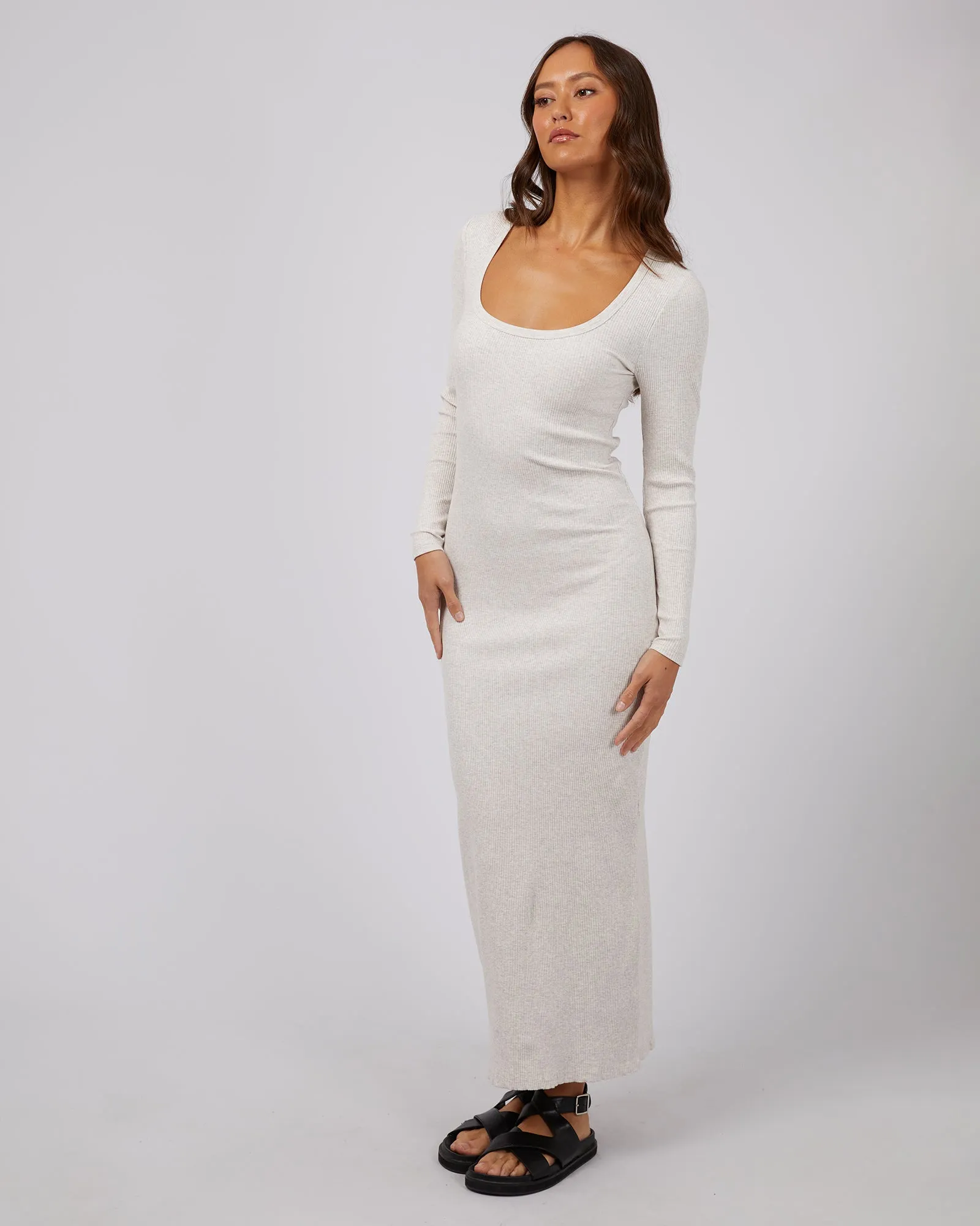 Hazel Long Sleeve Maxi Dress Oatmeal