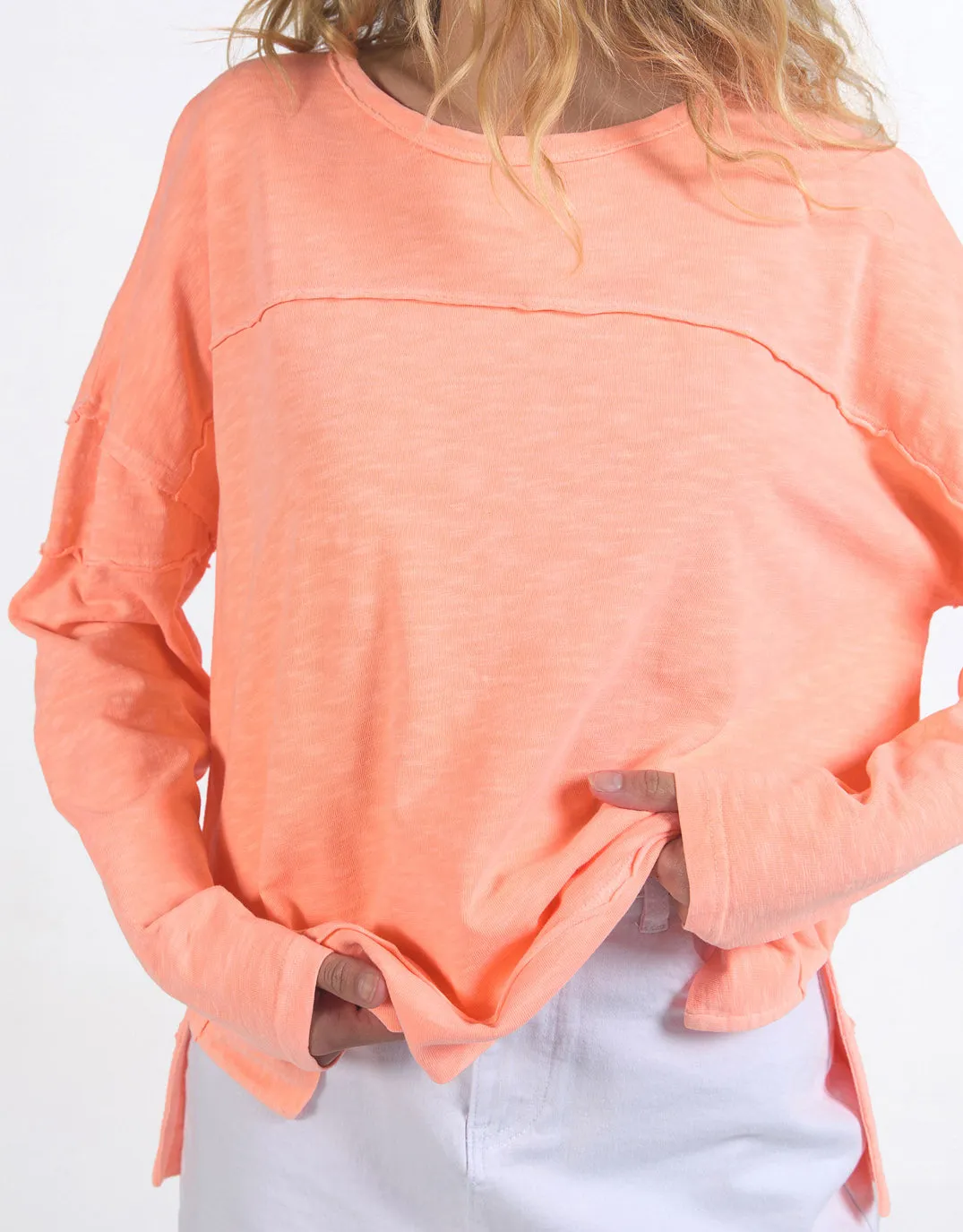 Jayne Throw On Top - Neon Peach
