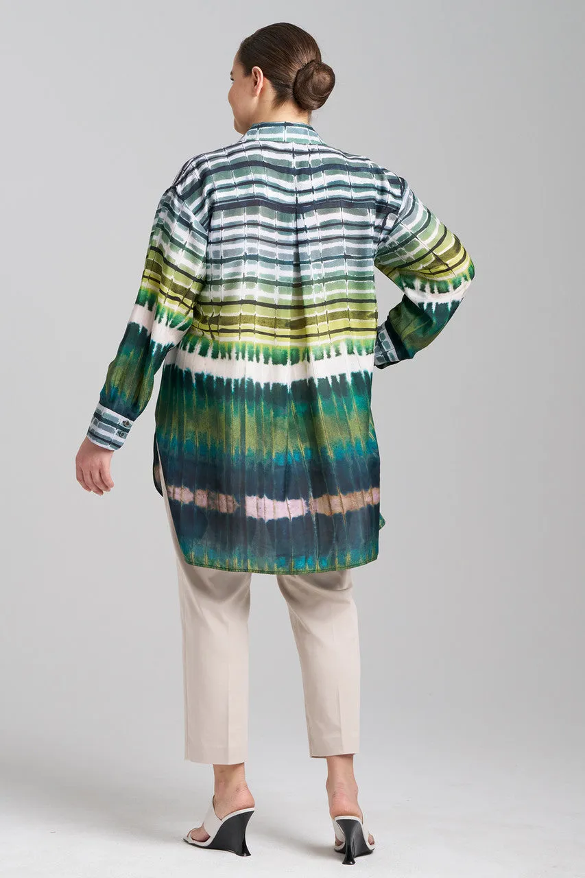 Lana Printed Obi Silk Oversized Shirt