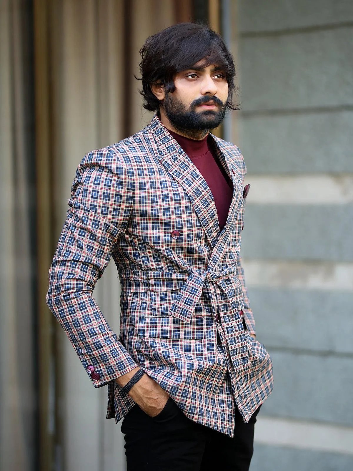 Marvelous Cream Color Men's Double Breasted Blazer