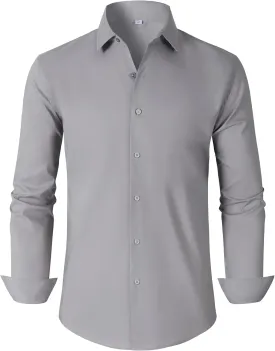 Mens Dress Shirts for Men Long Sleeve Wrinkle Free Button Down Shirt Formal Business Casual Shirts