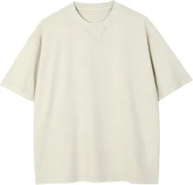 Men's Oversized Cotton T-Shirts Loose Fit Vintage Washed Tee Unisex Short Sleeve Casual Shirts Tops
