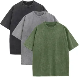 Men's Oversized Cotton T-Shirts Loose Fit Vintage Washed Tee Unisex Short Sleeve Casual Shirts Tops