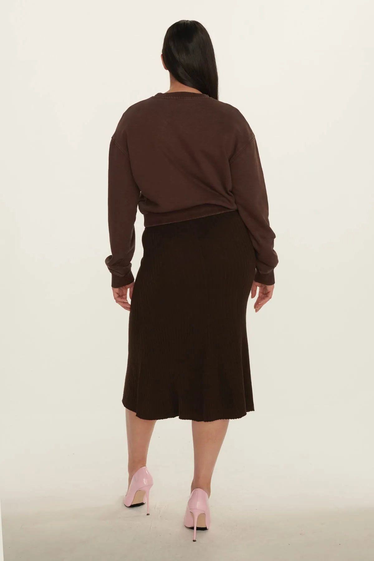 Midi Rib Knit Skirt