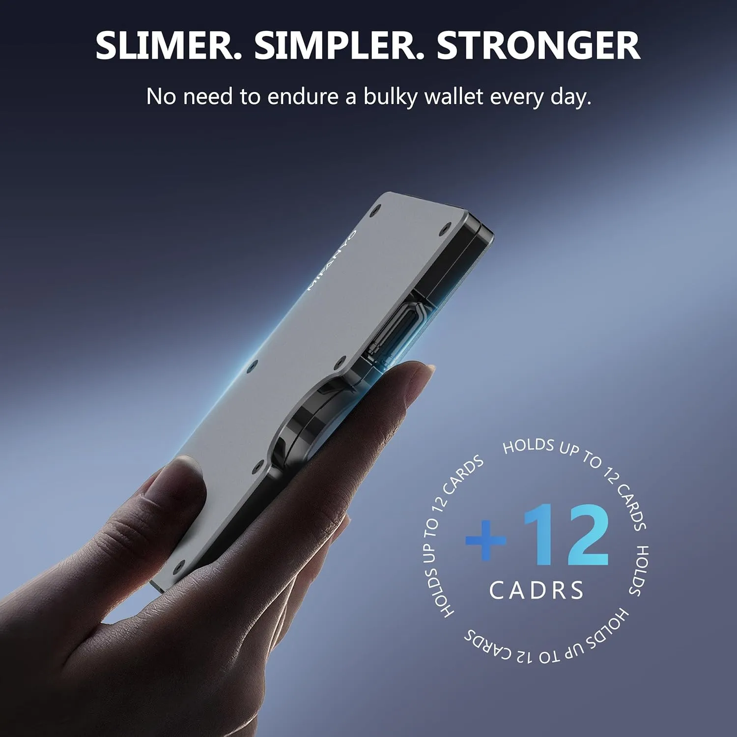 Minimalist Aluminum Wallet for Boyfriend from Girlfriend, Front Pocket Card Holder, Slim RFID Blocking Metal Money Clip, Mens Personalized Engraved Gifts for Anniversary Christmas Birthday Valentines