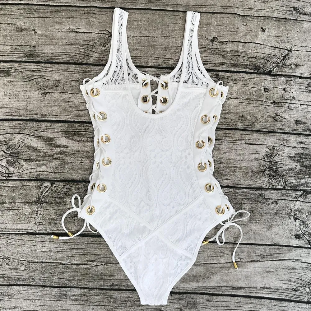 NEW ARRIVAL Lace perspective strap V-neck bikini 6-color swimwear