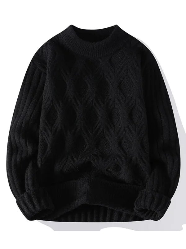 New Men's Loose Casual Round Neck Knitted Sweater