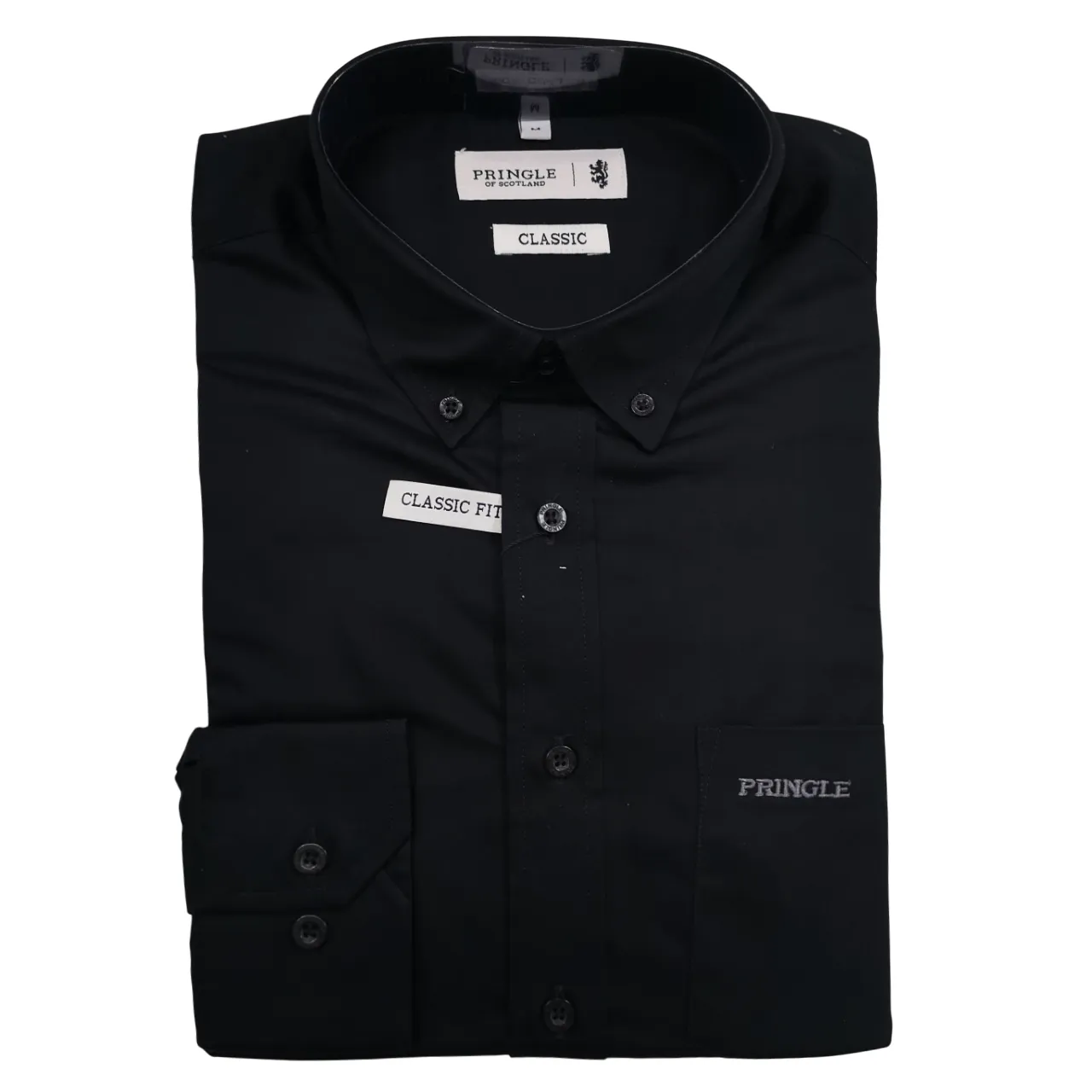 Pringle LS Black Regular Classic Fit Shirt